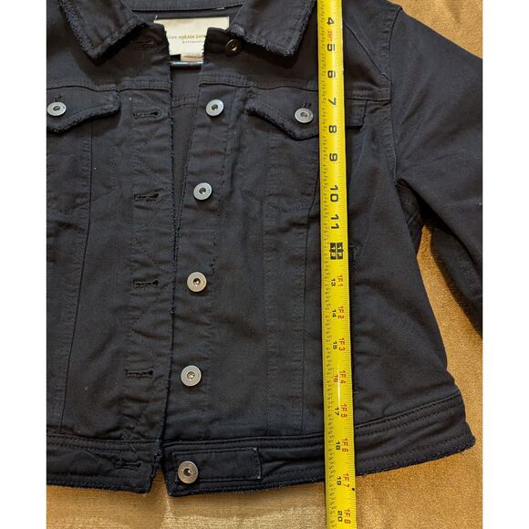 Pilcro and the Letterpress Black Denim Jacket MP Petite Cropped Stretch - Picture 5 of 6